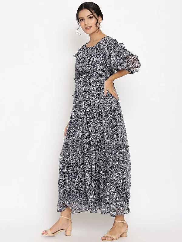 Smocked Maternity Maxi Dress