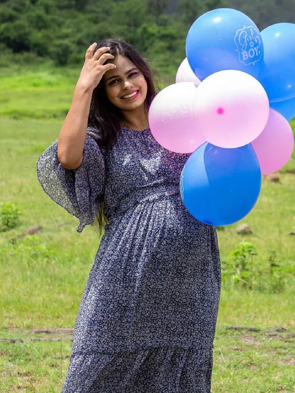 Smocked Maternity Maxi Dress