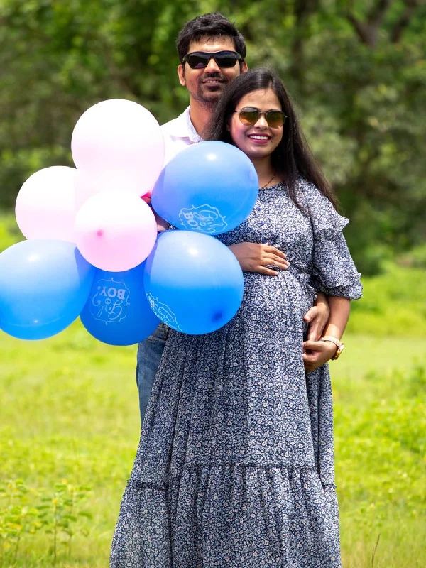 Smocked Maternity Maxi Dress