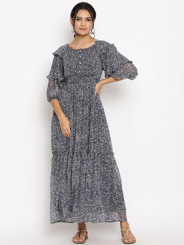 Smocked Maternity Maxi Dress