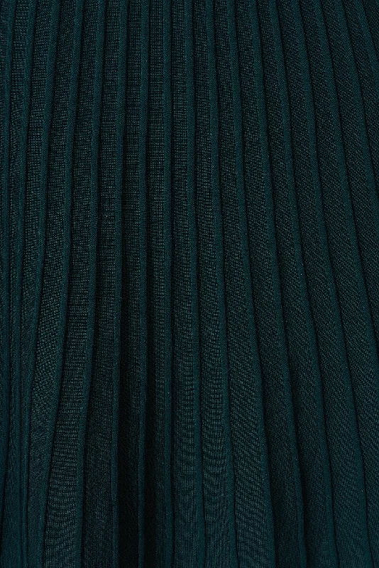 Albi Midi Knit Dress In Emerald Cotton Blend