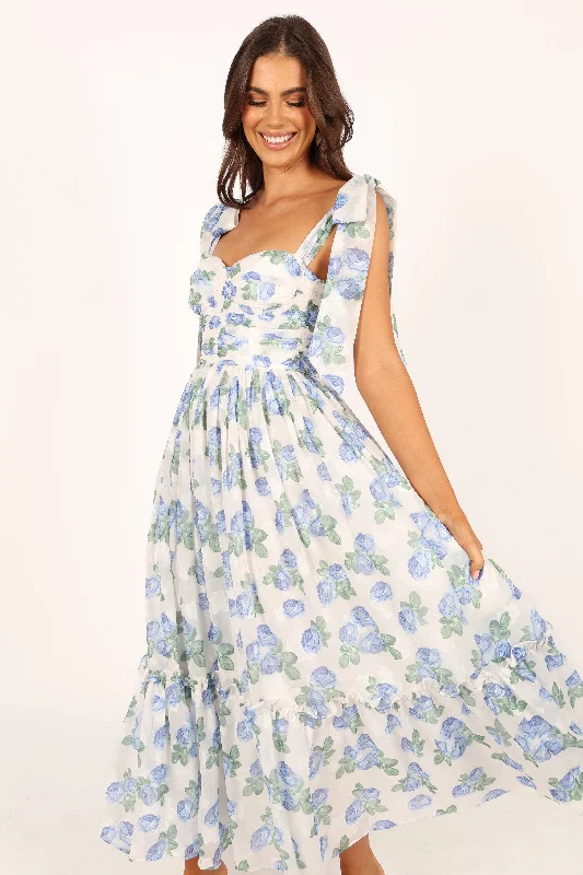 Floret Midi Dress - Blue