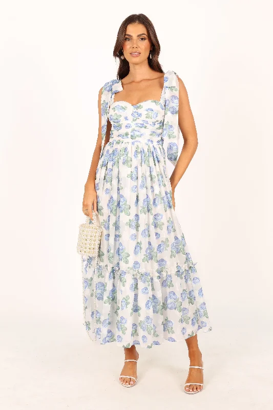 Floret Midi Dress - Blue