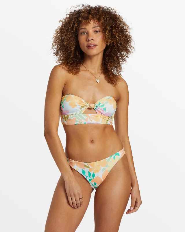 Sweet Aloha Knotted Bandeau Bikini Top - Multi