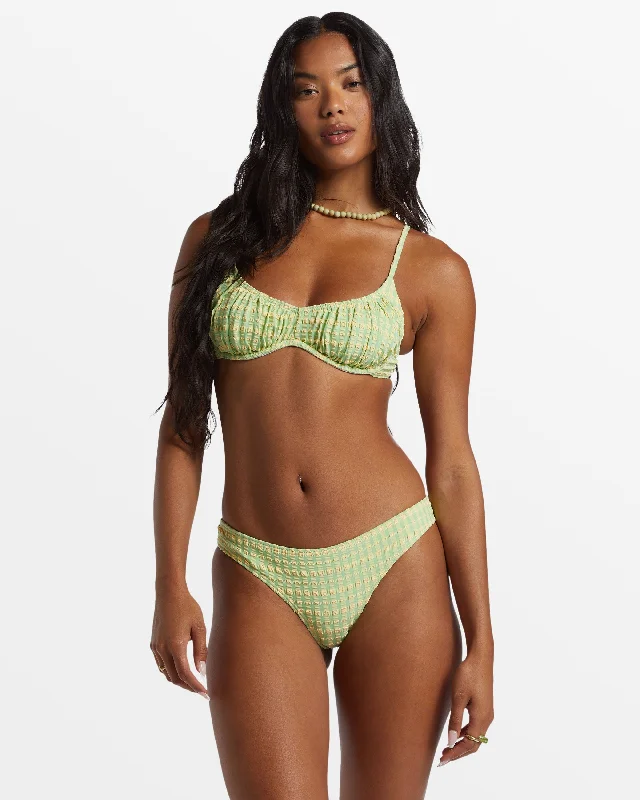 Wave Check Bliss Underwire Bikini Top - Bright Meadow