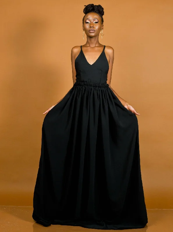 African Yuva Hornet Maxi Dress - Black