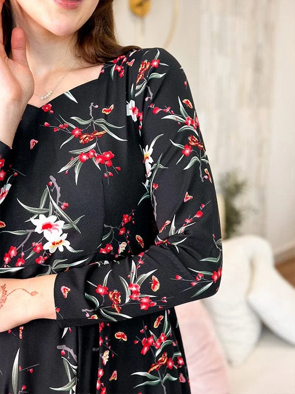 Ashlyn Black Floral Dress