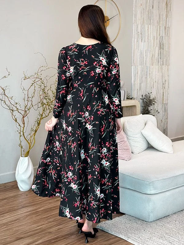 Ashlyn Black Floral Dress