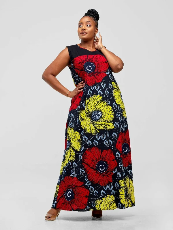 Kidosho Floral Ankara Dari Maxi Dress