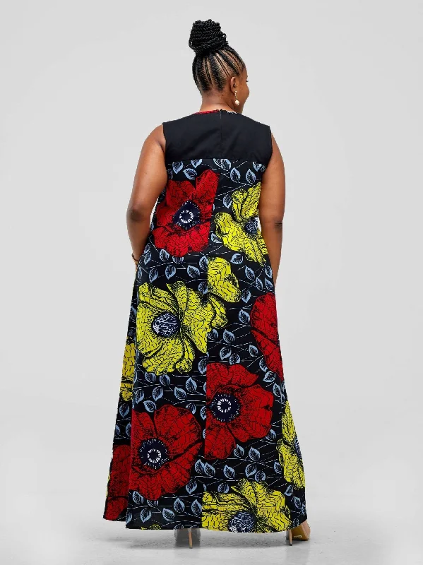 Kidosho Floral Ankara Dari Maxi Dress