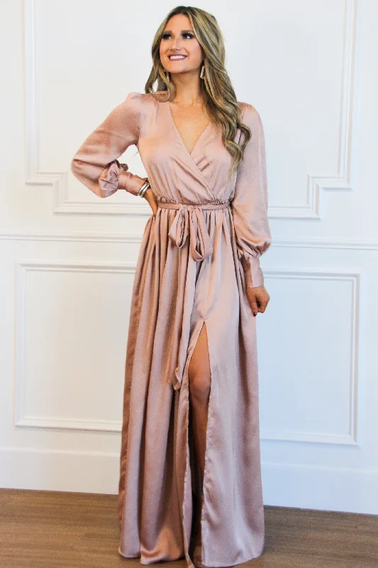 Winter Beauty Maxi Dress: Rose Gold