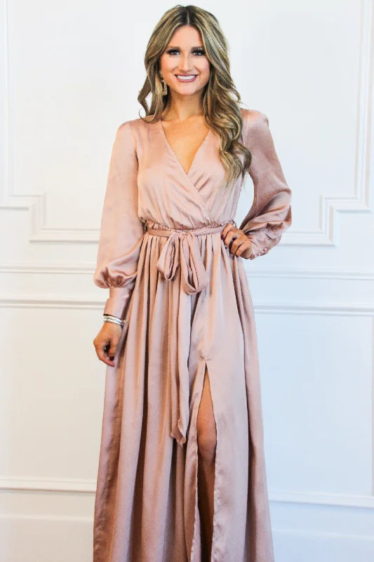 Winter Beauty Maxi Dress: Rose Gold