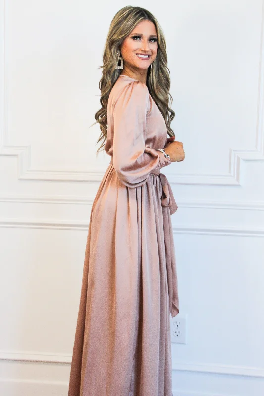 Winter Beauty Maxi Dress: Rose Gold