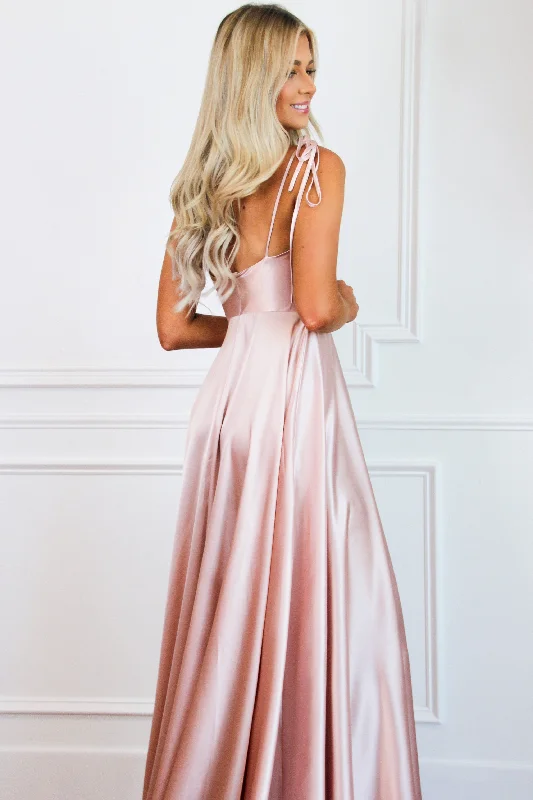 Tonight's the Night Satin Formal Dress: Ballet Slipper Blush