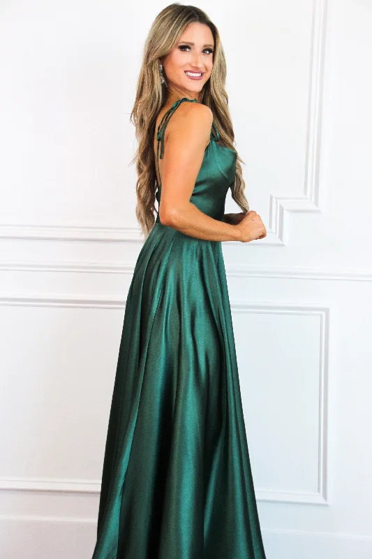 Tonight's the Night Satin Formal Dress: Emerald