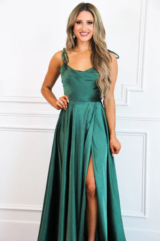 Tonight's the Night Satin Formal Dress: Emerald