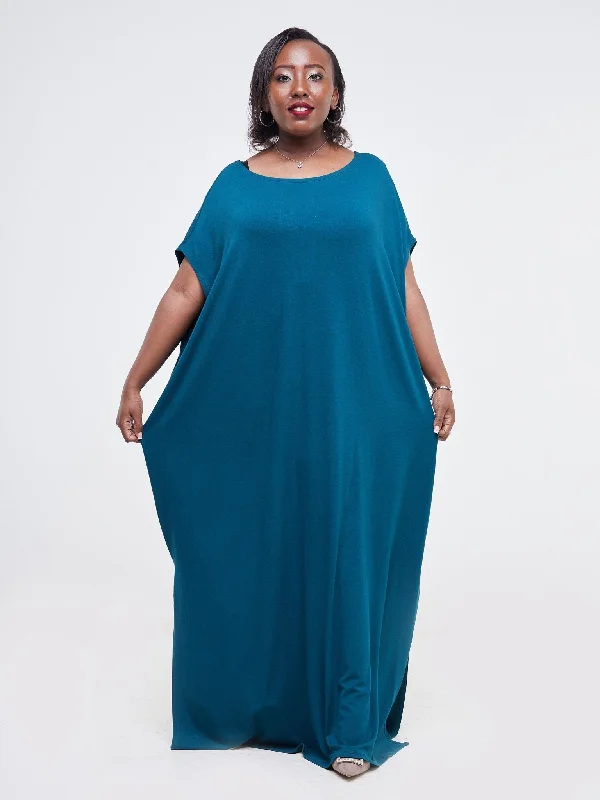 Vivo  Arusha Wide Drop Shoulder Maxi Dress - Teal