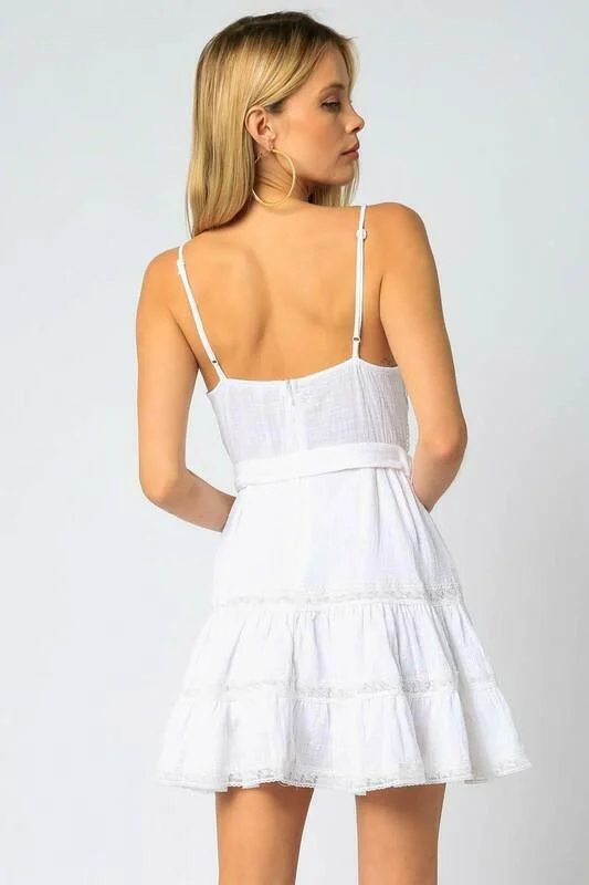 Annalise White Lace Trim Dress