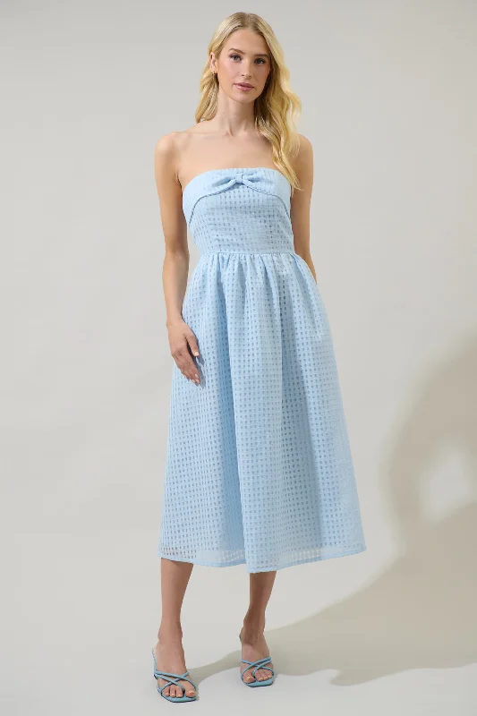 Cary Chest Bow Midi Dress