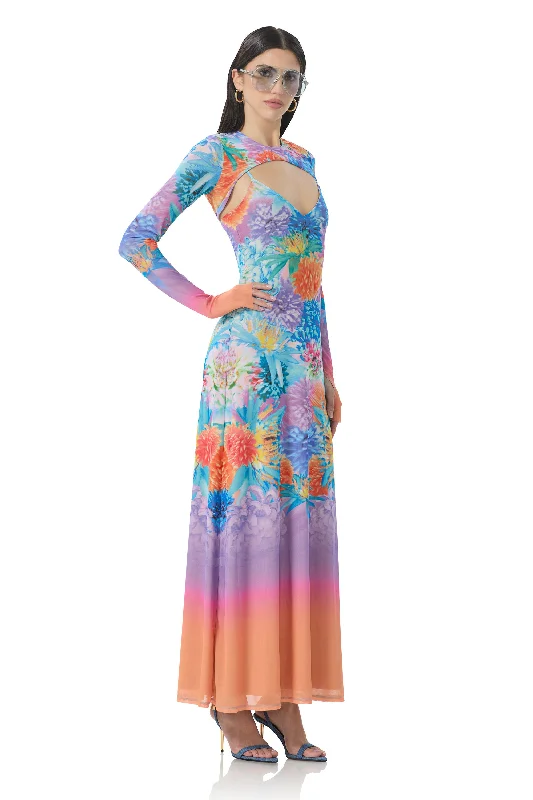 Cyr Maxi Dress - Neon Botanical