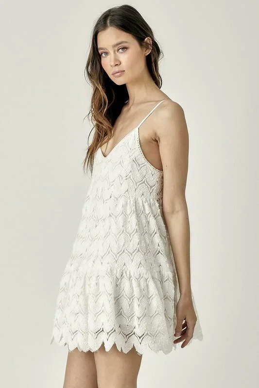 Davina White Crochet Mini Dress