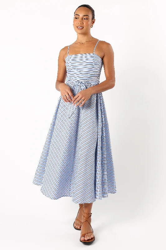 Jett Midi Dress - Blue Stripe