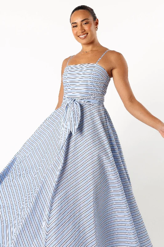 Jett Midi Dress - Blue Stripe