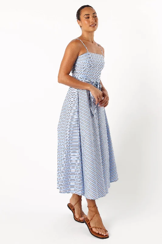 Jett Midi Dress - Blue Stripe