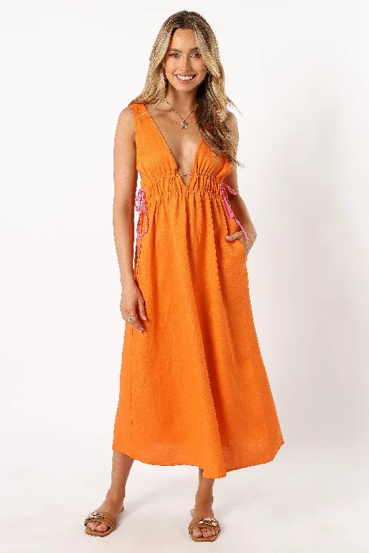 Lydia Midi Dress - Orange