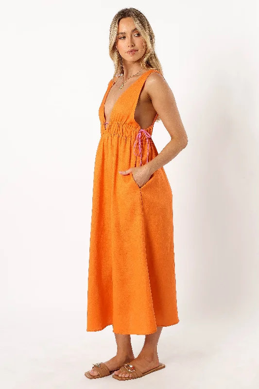 Lydia Midi Dress - Orange