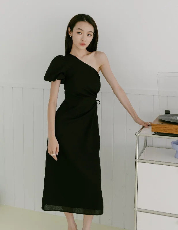 Meera Cutout Toga Dress in Black