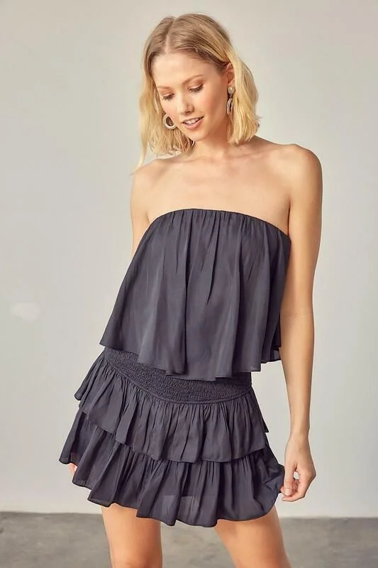 Monaco Vintage Black Strapless Romper