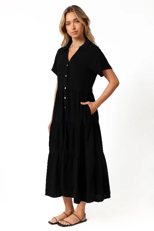 Natalya Midi Dress - Black