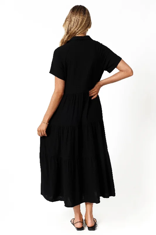 Natalya Midi Dress - Black