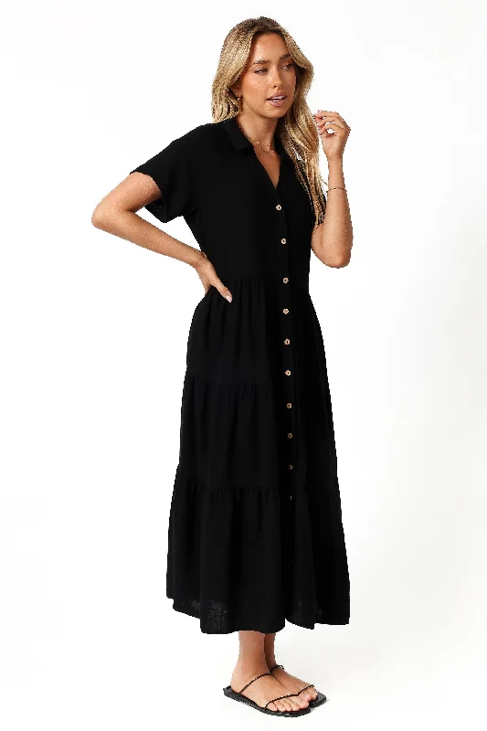 Natalya Midi Dress - Black