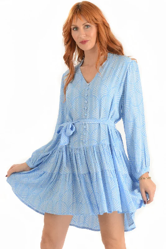 Parker Dress / Periwinkle Palm