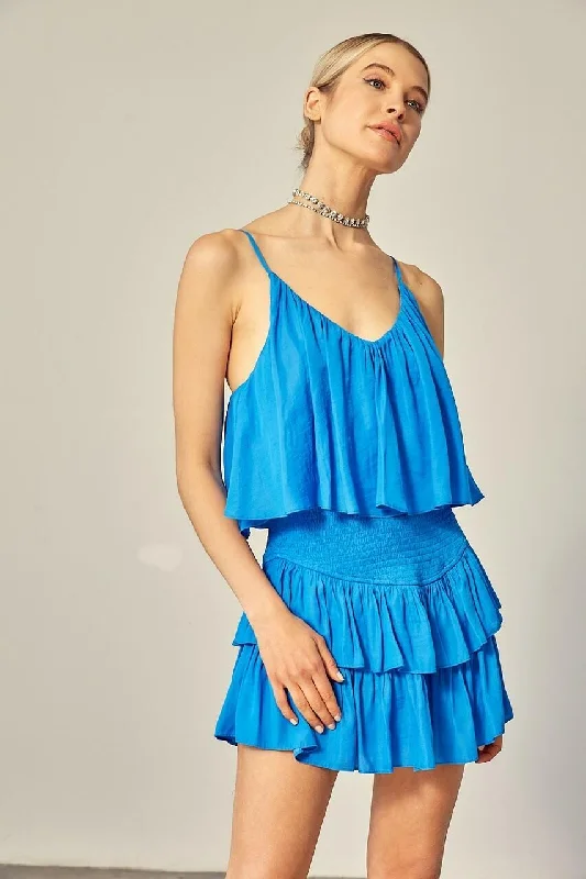 San Antonio Maldive Blue Ruffle Romper