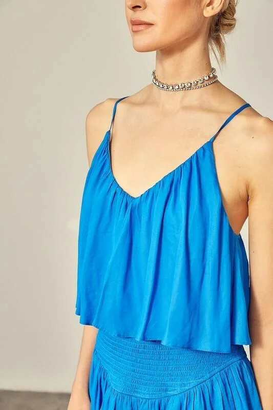 San Antonio Maldive Blue Ruffle Romper