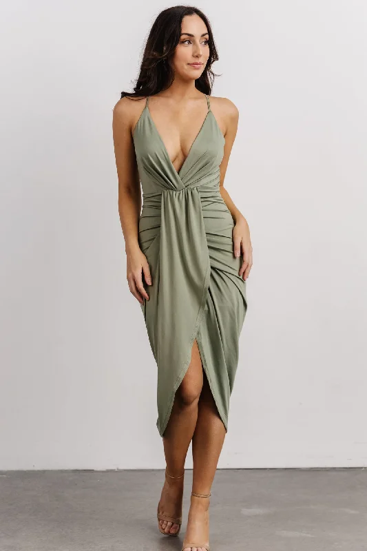 Tia Midi Dress | Dusty Sage