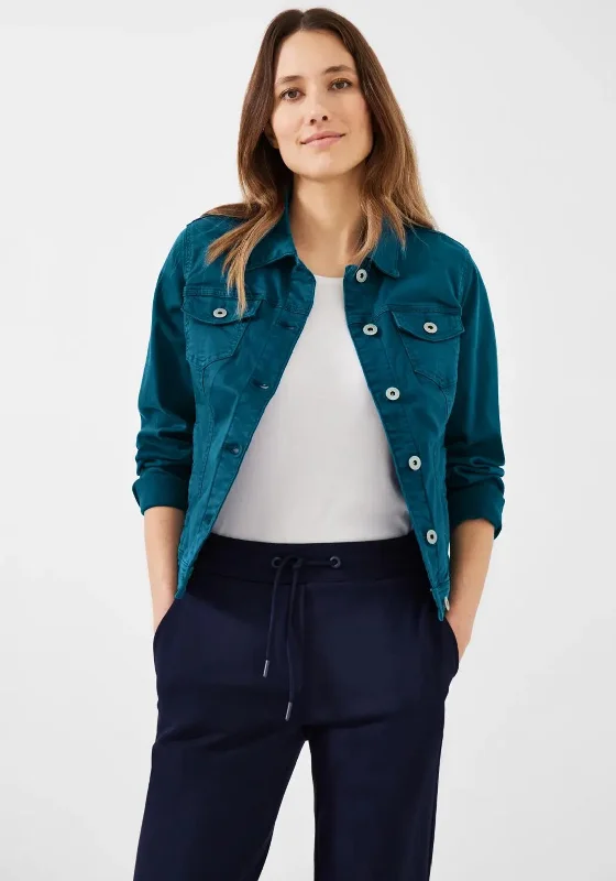 Cecil Short Denim Jacket, Teal Blue