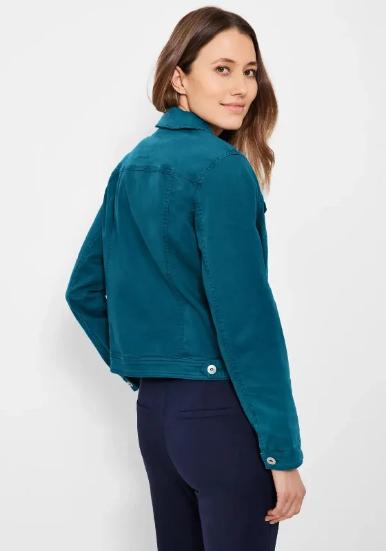 Cecil Short Denim Jacket, Teal Blue