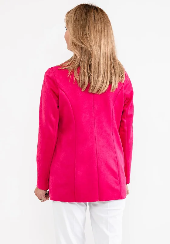 d.e.c.k. by Decollage Faux Suede Open Jacket, Fuchsia