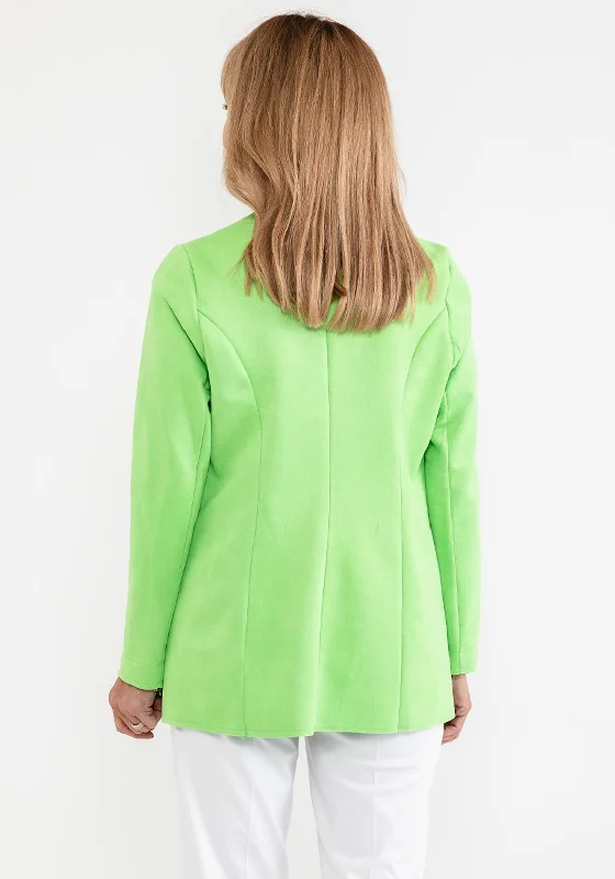 d.e.c.k. by Decollage Faux Suede Open Jacket, Lime Green