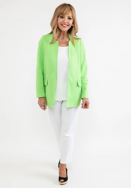 d.e.c.k. by Decollage Faux Suede Open Jacket, Lime Green