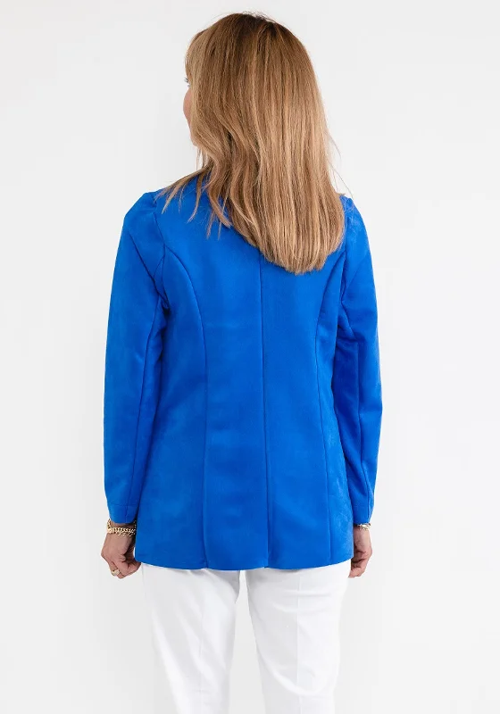 d.e.c.k. by Decollage Faux Suede Open Jacket, Royal Blue