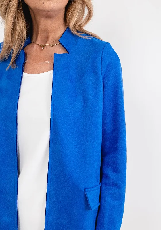 d.e.c.k. by Decollage Faux Suede Open Jacket, Royal Blue