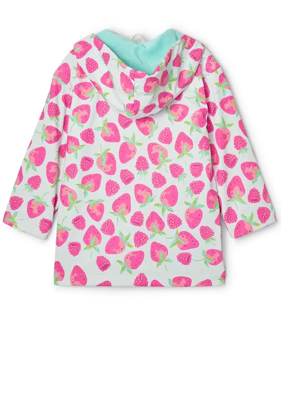 Hatley Girls Delicious Berries Raincoat, White