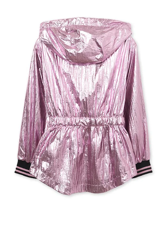 Mayoral Girls Lightweight Metallic Windbreaker, Pink