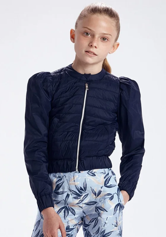 Mayoral Girls Soft Puffer Jacket, Navy