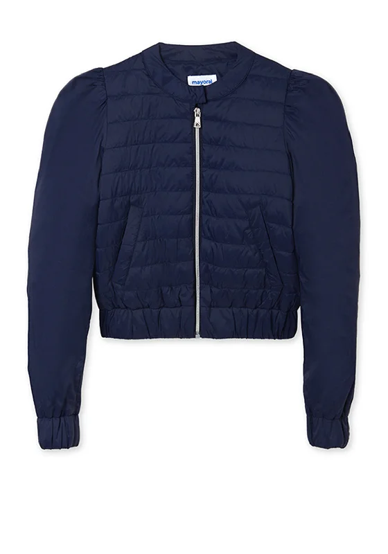 Mayoral Girls Soft Puffer Jacket, Navy